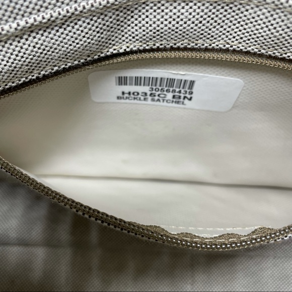 Dooney & Bourke Buckle Satchel Tote Bag Purse ID Card DB Signature Leather Trim - Picture 10 of 13